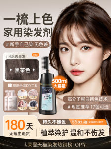 Kem Nhuộm Tóc Tự Nhiên Không Kích Thích Màu Trà Đen Dành Cho Nam Và Nữ Pozitilan 500ml Kem Nhuộm Tóc Dạng Bọt Lâu Dài Dành Cho Tóc Hư Tổn