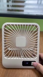 พัดลมตั้งโต๊ะ พัดลม Desk Fan USB Rechargeable Cooling Fan ความเร็วลมปรับได้ 5 ความเร็วพร้อมจอแสดงผล LED