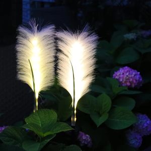 1PC LED Solar Powered Reed Lawn Lamp Outdoor Garden Stake LightIdeal Decoration Landscape Lighting For GardenLawnYardPathway