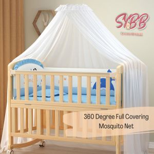 BD Baby Cot Single Storey Multifunction Natural baby Wooden Cot Rocking baby Cot Baby Crib Newborn Baby