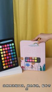 Hộp 48 Màu Nước Dạng Viên Nén Kèm Giấy Vẽ Và Phụ Kiện Bộ Màu Nước Water Color Màu Sắc Tươi Sáng Phù Hợp Làma Quà Tặng TIDO TI DO