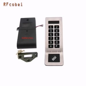 Stainless steel Panel 125KHz RFID&password standalone cabinet lock electric cabinet lock with PULLER