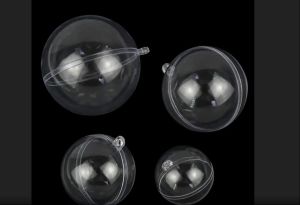 10pcs Ball 4/6/8cm Transparent Open Plastic Christmas Decoration Balloon Acrylic Clear Bauble DIY Ornament Gift Present Box Ball
