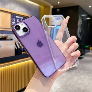 Candy Colored Transparent Clear Case Cover for iPhone 11 12 13 14 15 16 pro Max XR XS 7 8 plus Anti-Fall Protection TPU Material