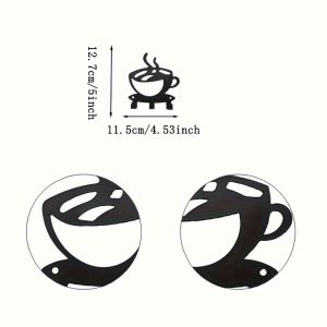 CIFBUY Elegant Coffee Cup Iron Wall Art Metal Key Hook Decor for Home Kitchen Bathroom Storage Organizer Vintage Decor