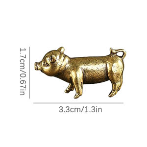 B*Metal Pendants Ornaments Desktop Decoration Home Decor Brass Creative Small Bronze Pig Figurines Chinese Zodiac Pig Ornaments
