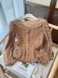 PAIBOLI | Large Size Original Floral Heavy Embroidery Lace Shirt High End Autumn New Design Sense V Neck Shirt Elegant Standard Fit Top