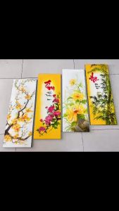Bộ Tranh sơn mài Thanh Bình Lê 4 tấm - Xuân Hạ Thu Đông size 70x100 cm | Tranh Thủ Công Cao Cấp – Nghệ Thuật Bốn Mùa – Trang Trí Sang Trọng