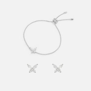 Butterfly Shaped White Ear Studs