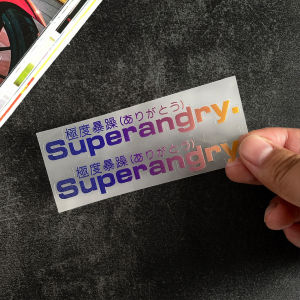 2PCS Creative Superangry Bicycle Sticker Mountain Bike Helmet UV Clear Transparent Waterproof Anti Scratch Accessories Decal
