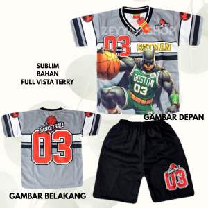 SETELAN KAOS ANAK JERSEY 03 KARAKTER SUPERHERO BATMAN VIRAL ADEM NYAMAN