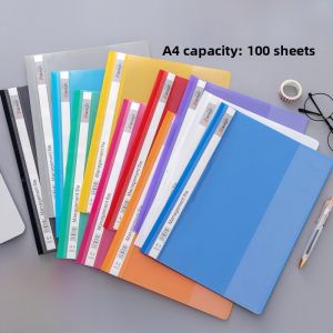 12-Pack A4 Transparent Punch Hole Loose-Leaf Folder Simple Binding Document Storage Folder Business Supplies File Folder