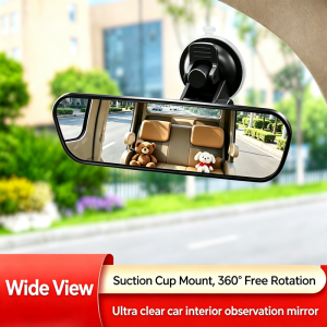 Universal Suction Cup Car Wide-Angle Rearview Mirror Electric Tricycle Indoor Mirror Broadens Rearview Vision for Safe High-De