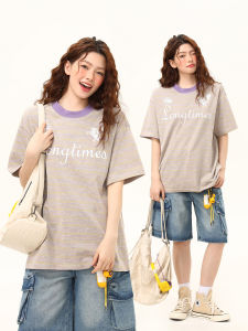 WILDAZI | Vintage Tie-dye Striped Crewneck T-shirt
