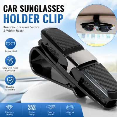 EKLEVA Car Sun Visor Sunglasses Holder Eyeglasses Clip Portable Fastener Clip Ticket Card Clamp Fastener Clip ABS Car Glasses Cases-silver