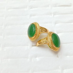 Nhẫn Nữ mạ vang ( 1 chiếc ) sang trọng nhưng nhẹ nhàng xanh thạch n31125