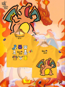 RuiYi | Pokémon Charizard Eevee Gengar NASA Co-branded T-shirt