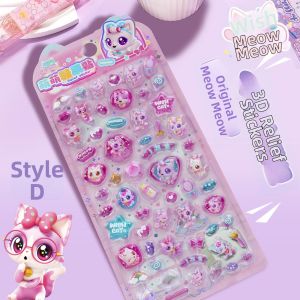 DAXIANTONGXIN | Cute Cat 3D Crystal Embossed Mobile Phone Sticker