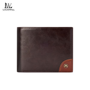 LouisWill RFID Block Short Wallet Coin Bag Zipper Clutch Wallets Solid Color Retro Short Wallet Soft PU Wallet Multi-Card Position ID Credit Cards Holders Coin Bag Business Wallets