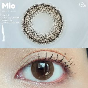 คอนแทคเลนส์ รุ่น Mio ค่าอมน้ำ 55% สีเทา/ตาล Gray/Brown มีค่าสายตา (0.00)-(-7.00)