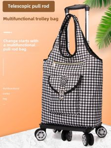 Detachable Aluminum Alloy Shopping Cart Foldable Hand Pulling Carriage Vegetable Buying Small Pulling Carriage Household Essential