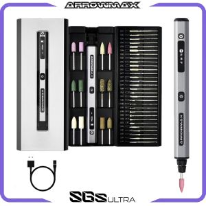 ARROWMAX Engraving Pen Electric Mini Grinder Cordless Rotary Tool with 42 Bits for Crafts Jewelry Wood Glass Carving SGS Ultra