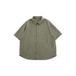 Summer New Fashion Plaid Short Sleeve Shirt