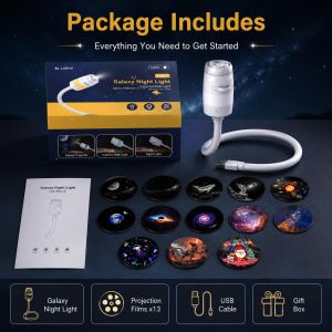 Galaxy Projector Night Light 2-in-1 USB Portable HD Galaxy Star Projector Night Light 360°Adjustable USB Powered LED Night Light