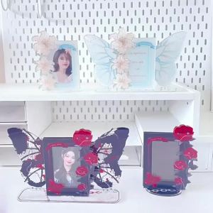 UUnique Rose Acrylic 3 Inch Insert Card Stand Photo Frame Card Holder Idol Photo Polaroid Photocard Display Stand
