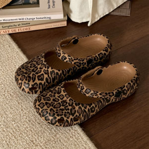 XIXITIAO | Vintage Leopard Ballet Mary Jane Style Slip-resistant Summer Womens Clog Sandals