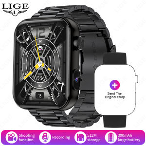 LIGE 2025 New 512MB Camera Smartwatch 1.91" HD Wireless Call Video Sound Recording Sports Waterproof Smart Watch For Android iOS