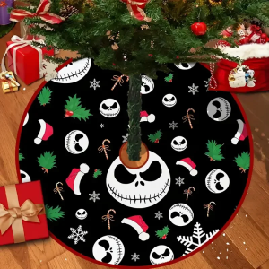 VIKAMA Christmas Eve Horror Jack Tree Dress Dark-themed Holiday Decoration Christmas Tree Cushion Holiday Party Decorations