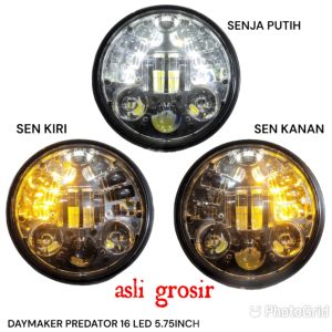 LAMPU DEPAN DAYMAKER 16 LED 575 INCH 75 WATT PLUS SOCKET UNIVERSAL