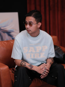 LAOYAN Original Heavyweight Pure Cotton Short Sleeve T-Shirt Mens Summer Trendy Loose Fit Letter Foam Printed Casual Tee