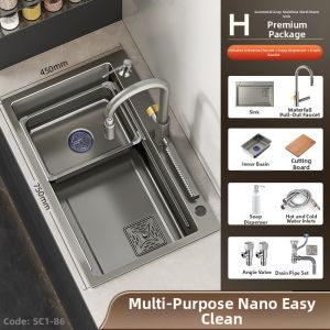 SHENYUAN | Large Single Basin Kitchen Sink 304 Stainless Steel