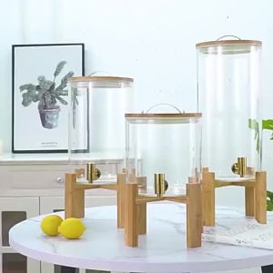 MOLORE | Heat Resistant Glass Cold Water Pitcher Bamboo Lid