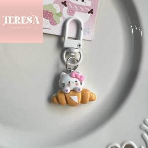 【TERESA】A120 Cute Bread Cat Keychain | Rantai Kunci Kucing Comel Roti Putih | 可爱面包猫咪白色钥匙扣