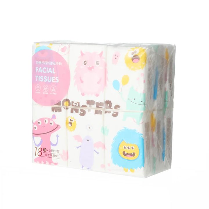 MINISO Monster Paradise Collection Scented Facial Tissues (18 Packs