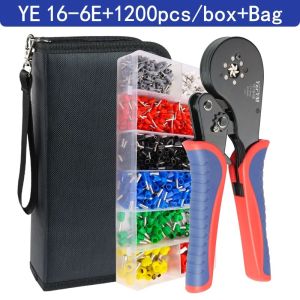 Ferrule Crimping Tool Self-Adjusting Hexagonal Wire Crimper Plier YE 16-6E For AWG 20-5(0.5-16mm²) Ratchet Wire Crimping Tool