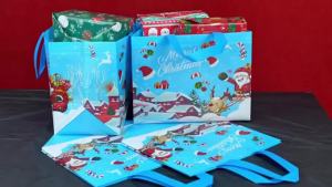 Random Color Christmas Gift Bags Christmas Shopping Storage Bags Christmas Tote Bags Reusable Gift Bags Foldable Shopping Ba