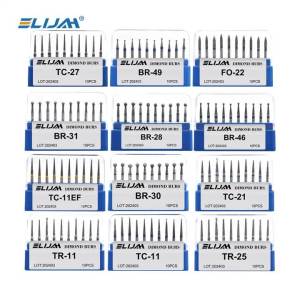 ELIJAH 10 Pcs/Box Dental Diamond Bur Multiple Models Optional Fit For Dental High Speed Handpiece Instrument Tool BR /TR Series