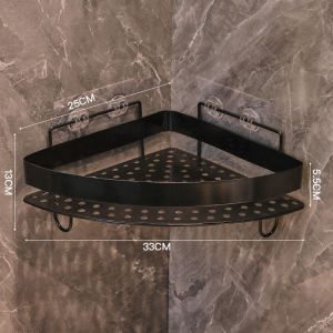 Bathroom Triangle Storage Rack Shower Room Toilet Washstand Wall Mounted No Drilling Required Iron Material Simple Design