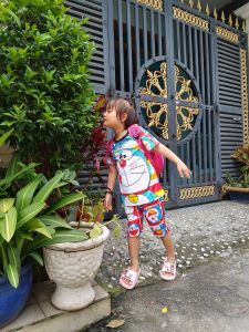 Bộ đồ bé trai - bé gái chất liệu thun dày mịn mát in hình 3D Doremon 14-26kg