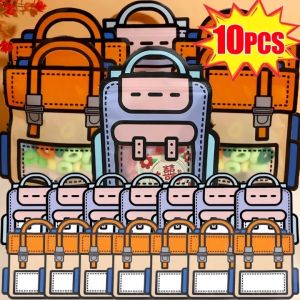 10Pcs Creative Snack Ziplock Bags Cartoon Backpack Candy Bag Portable Cookie Seal Pouch Childrens Day Kid Birthday New Year Gift