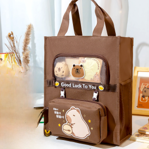 Canvas Tutor Bag School Book Handbag Girls Children Study Bag Polyester Material Handy Portable Shoulder Bag for High School Students