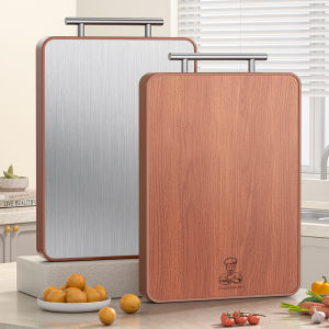 Stainless Steel Wood Double-Sided Chopping Board