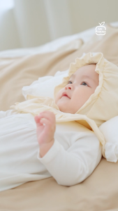 Bộ dài tay cúc thẳng La Pomme dệt vân chìm gấu nhỏ - Sợi Jacquard Cotton mềm mại thoáng khí – Bé trai/gái - Newborn - 3