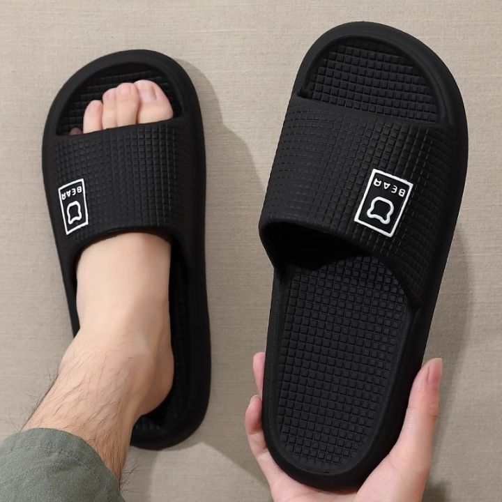 Men's Summer Slippers Indoor Home Bathroom Anti-Slip Thick Bottom EVA Sandals No Odor Foot Thickened Slip-On Shoes