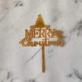 Topper Kaca MERRY CHRISTMAS / Topper Natal Acrylic. 