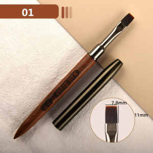1PC Acrylic Nail Brush Pen for Powder Manicure Round Wood Handle Gel Builder Brushes